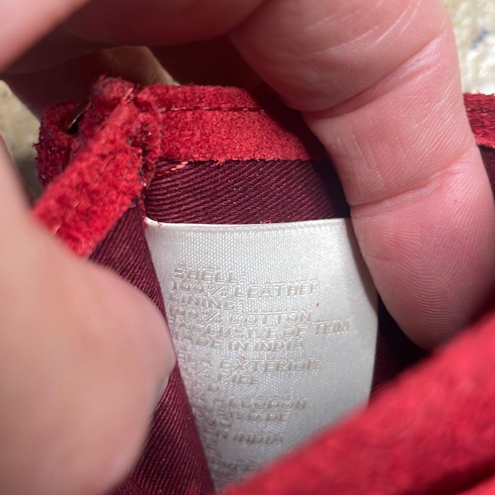 Red Suede Leather Credit Card Key Chain Wallet - Picture 3 of 6